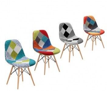 Ghế nhựa bọc vải, ghế nhựa bọc vải thổ cẩm, ghế nhựa cao cấp bọc vải Eames DSW-WF - 2