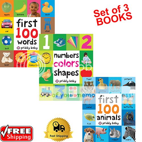 First 100 Words Baby Learning Book Set 100 Animals Numbers Colors And ...