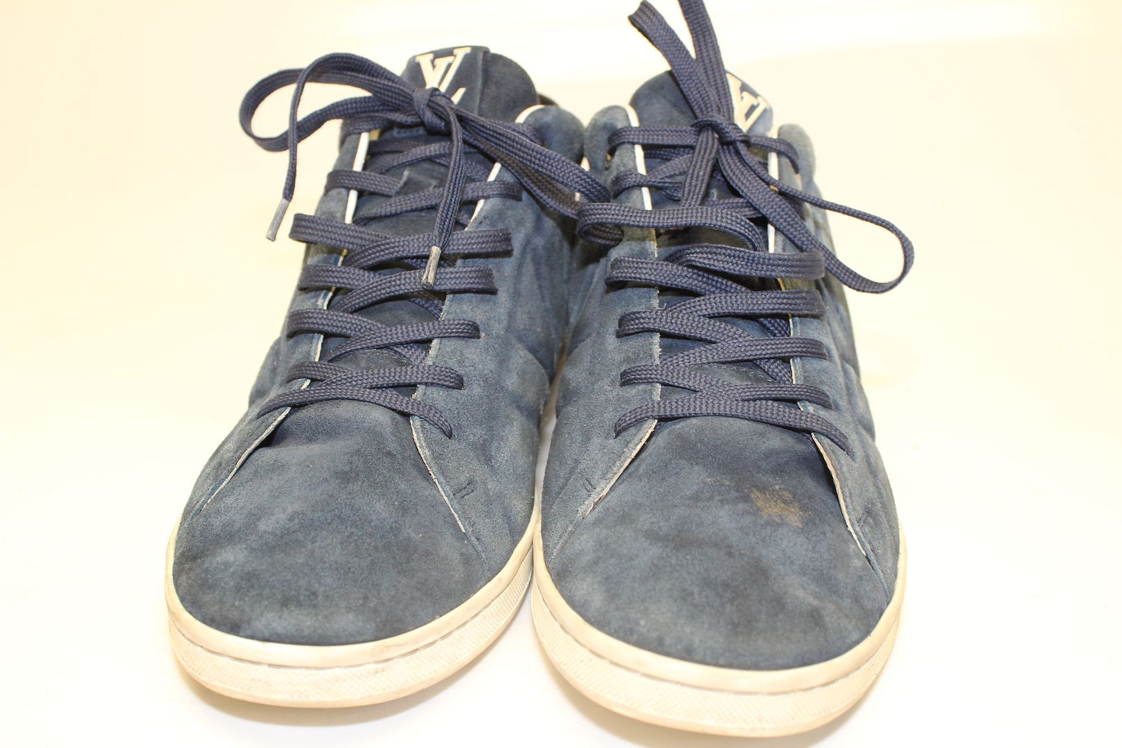 Louis Vuitton Paris Italy Made Mens UK 7 US 8 Blue Suede Sneakers Shoes MS 1103 | eBay